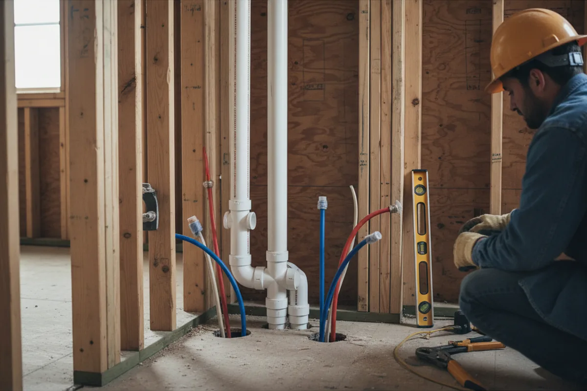 Drain and supply rough-in during Drain Cleaning in Burns