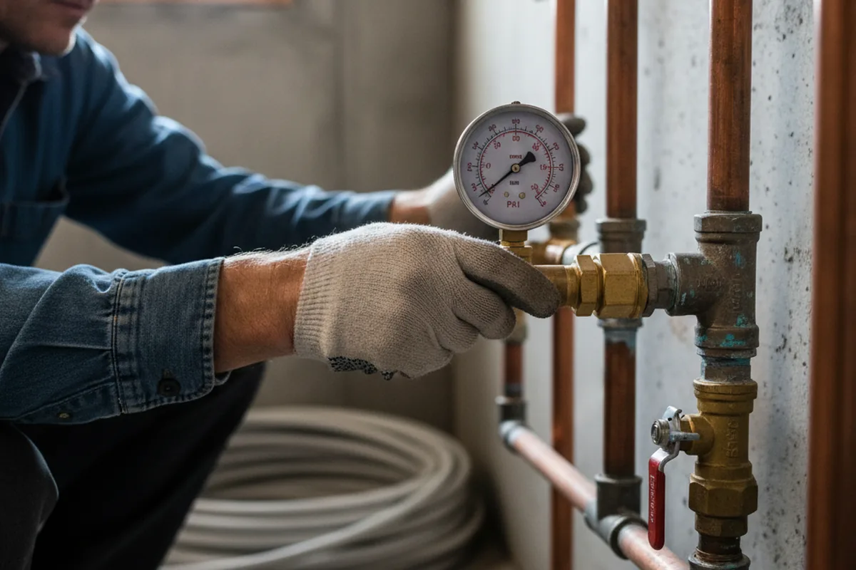 Pressure testing a repaired line during Water Line Repair in Burns