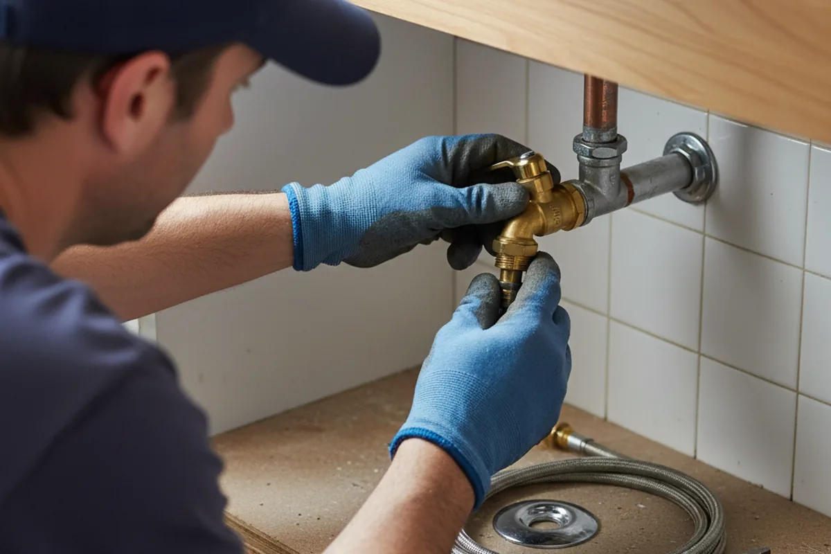 Shutoff valve and fitting work during Burst Pipe Repair in Burns
